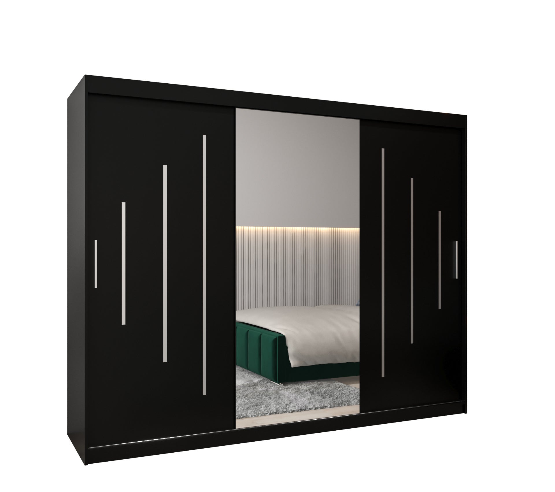 Szafa przesuwna garderoba York 1 250 x 62 x 200 cm Czarny - Abiks Meble