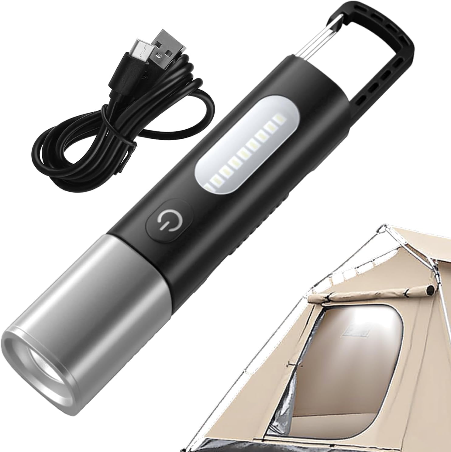 1 Pack Lampe De Poche Tactique, Grade Militaire 5 Modes XML T6 3000 Lumens Lampe De Poche Led Étanche Pour Camping Vélo Randonnée Extérieur Maison Urgence