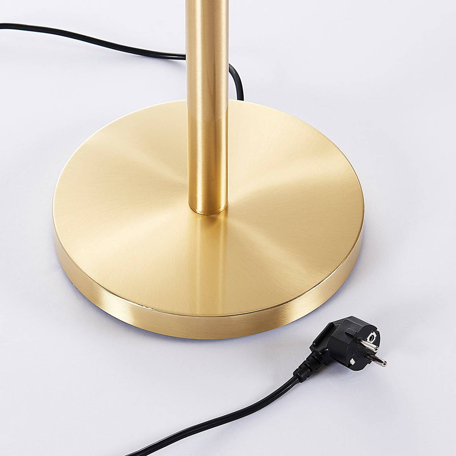 Lampadaire Lindby Ignacia, couleur laiton, verre, 180 cm, E27, lampe sur pied, lampe de salon sur pied, lampadaire éclairage indirect, lampadaire - 9