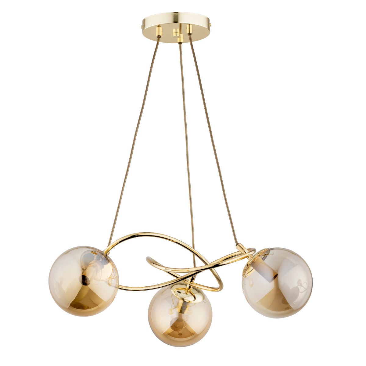 Lampa wisząca Velta złoto-bursztynowy 3xE14x10W nowoczesna wym: 56 x 60 x 60 cm metal Alfa