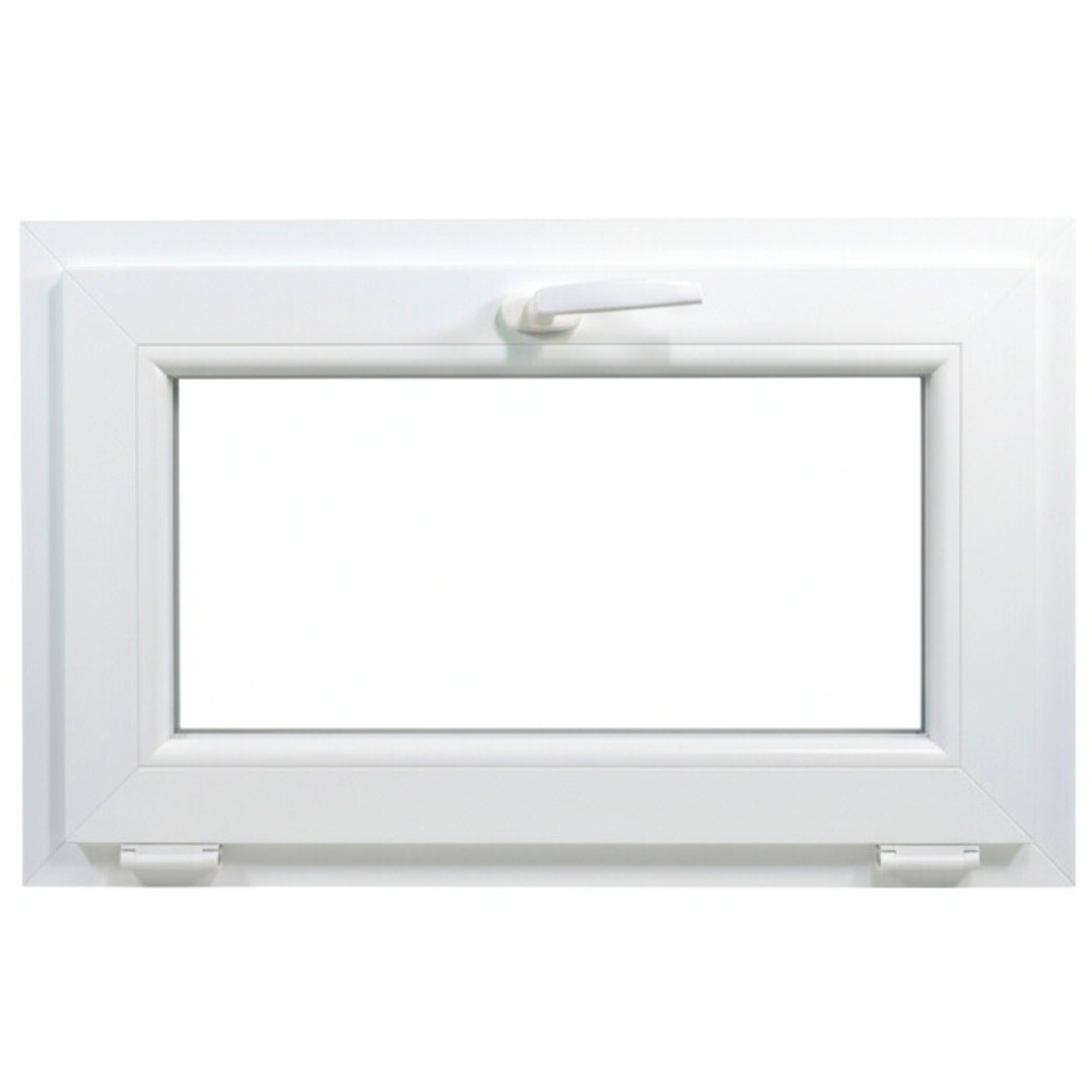 Fenêtre PVC renforcé 50×80 cm blanche à soufflet | Verre dépoli – Profilé Aluplast - 2