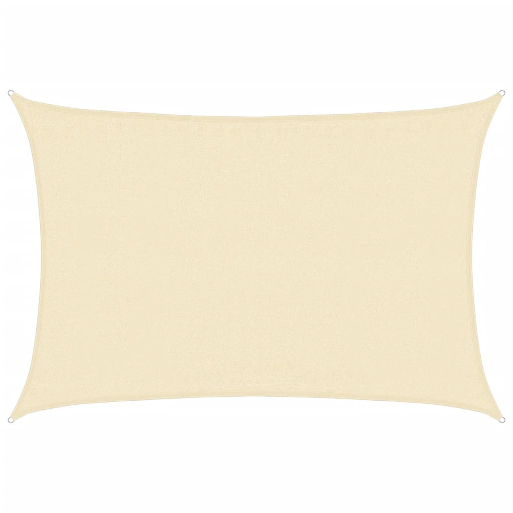 Żagiel przeciwsłoneczny 160 g/m² Kremowy 3,5 x 5 m HDPE do ogrodu, tarasu, placu zabaw, balkonu