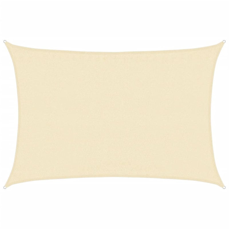 Żagiel przeciwsłoneczny 160 g/m² Kremowy 3,5 x 5 m HDPE do ogrodu, tarasu, placu zabaw, balkonu