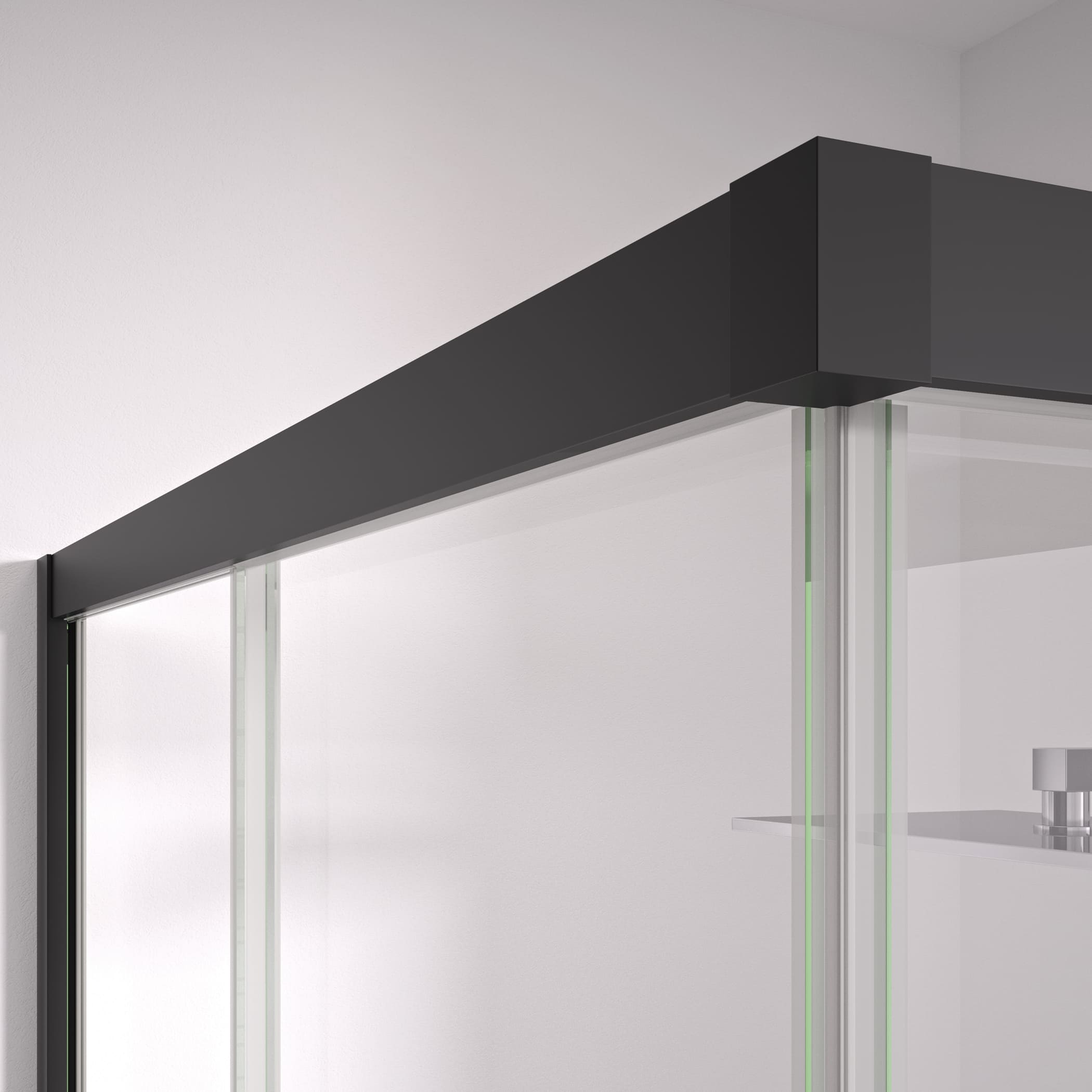 BELLOBATH - Paroi de duche angular com 2 portas deslizantes + 2 fixas - Vidro temperado - Preto - Largura adaptável 117-119 x 87-89 cm - Alto 195 cm - 2