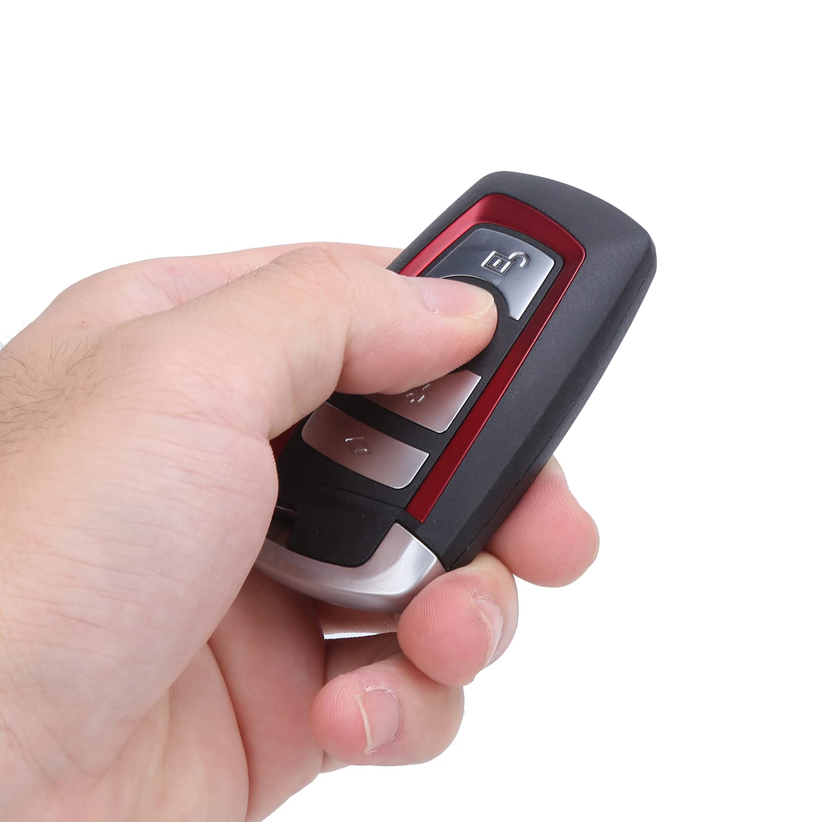 Guscio portachiavi con chiave piccola argentata rosso nero di ricambio per 550i GT 2010-2011 (4 chiavi) - 7