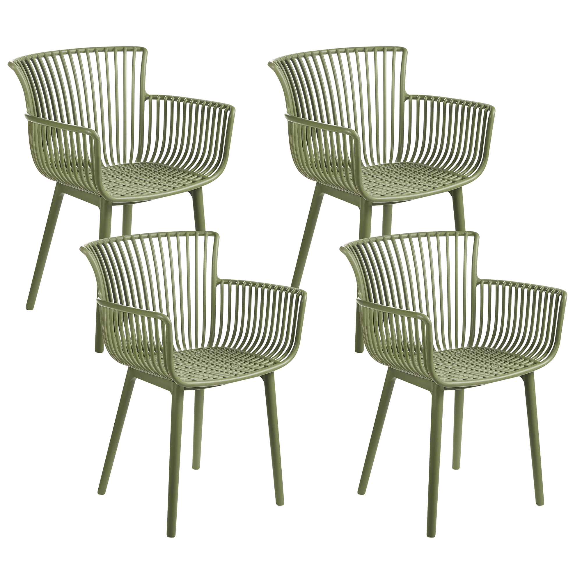 Set de 4 scaune de grădină PESARO Verde 4buc