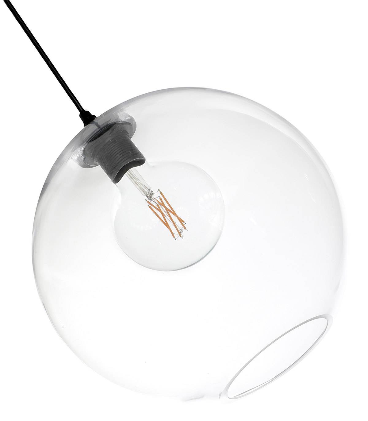 suspension bradford 38 cm transparent, verre, diam. 38 cm, - 3