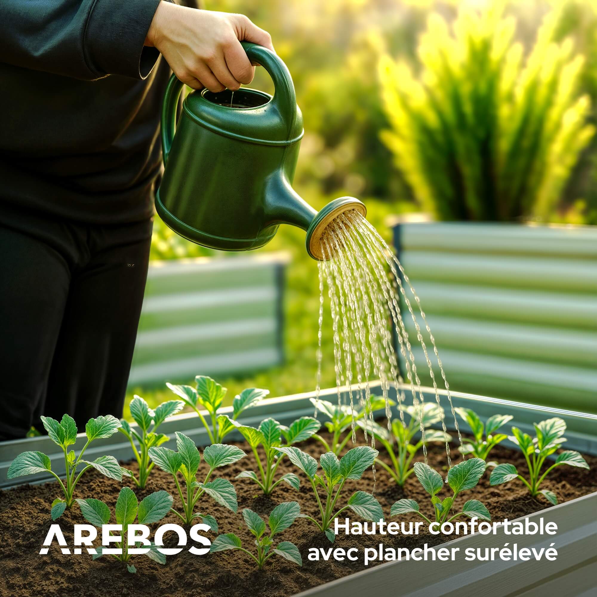 AREBOS Bacs surélevés en métal, set de 2 bacs 180x90x30 cm | Bac de jardin en acier galvanisé - 7