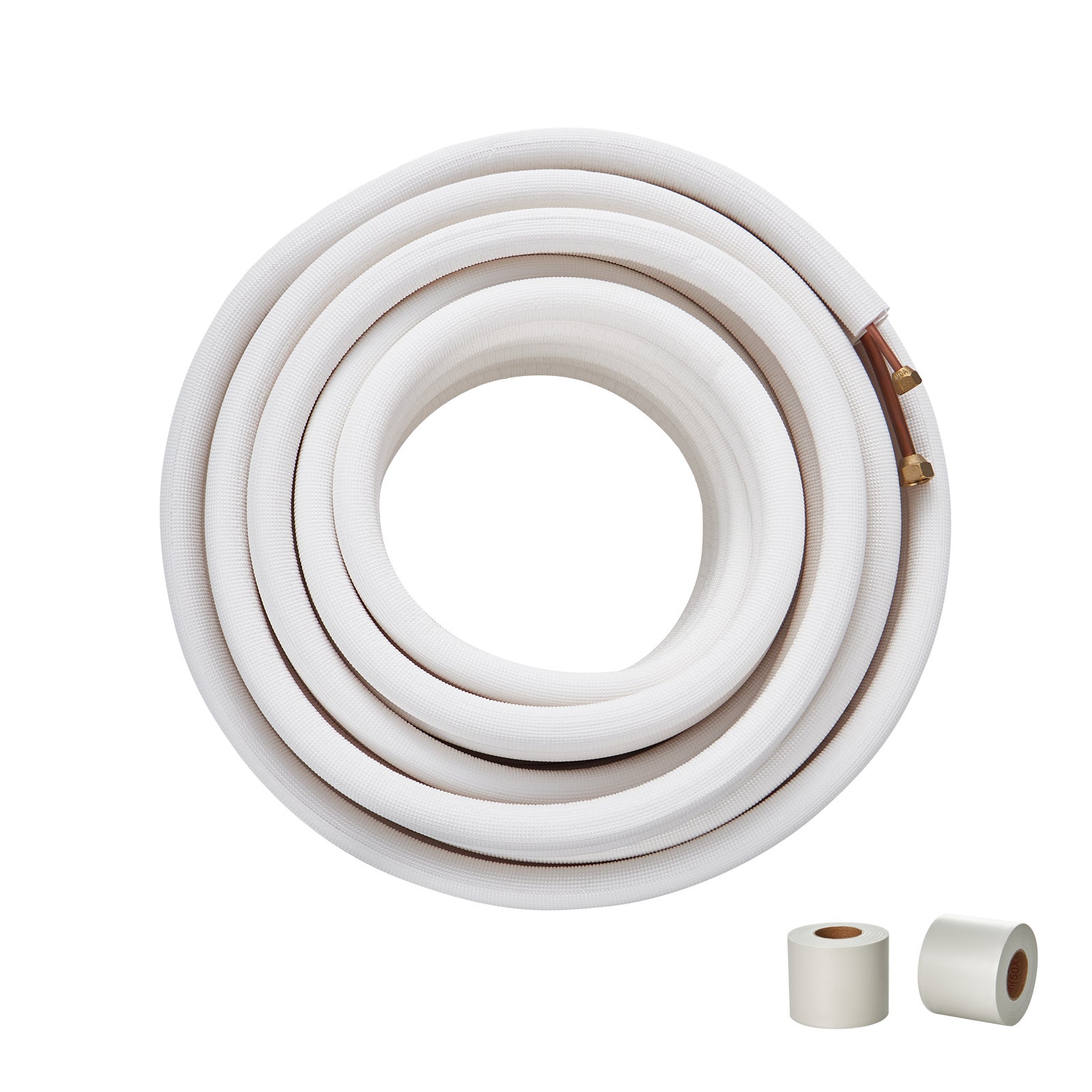 Zestaw 50FT Mini Split Line, rury miedziane o średnicy zewnętrznej 1/4" i 3/8" z trójwarstwową izolacją, do mini klimatyzatorów typu Split, urzą VEVOR