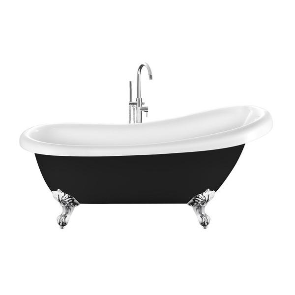 Baignoire sur pieds rétro RICHMOND Noire 171 cm Pieds d'Aigle Chromés