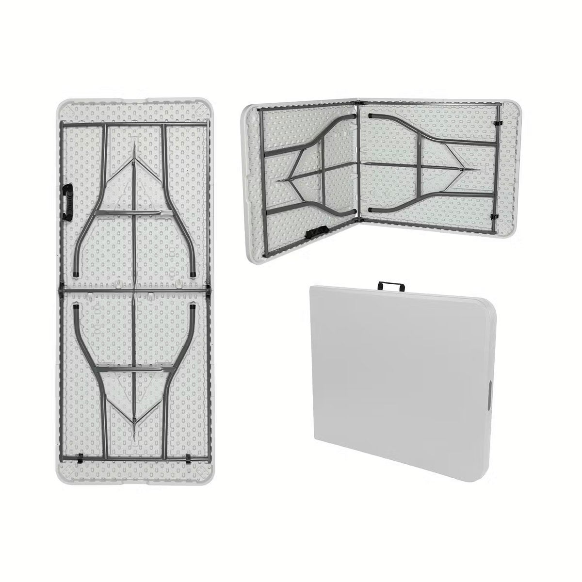 Tavolo Pieghevole Rettangolare in Resina 180x74x74cm Tavolo Multiuso da Esterno, Campeggio, Eventi, Esterno, Interno - 5