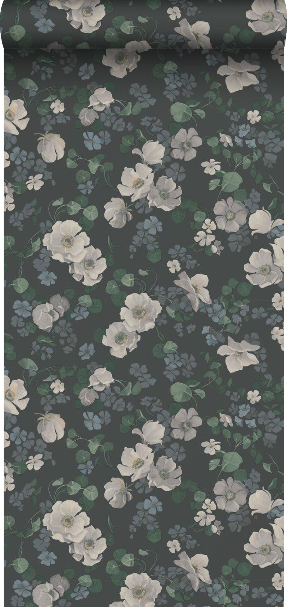 Tapeta kwiaty zielonym - 53 cm x 10.05 m - BORASTAPETER