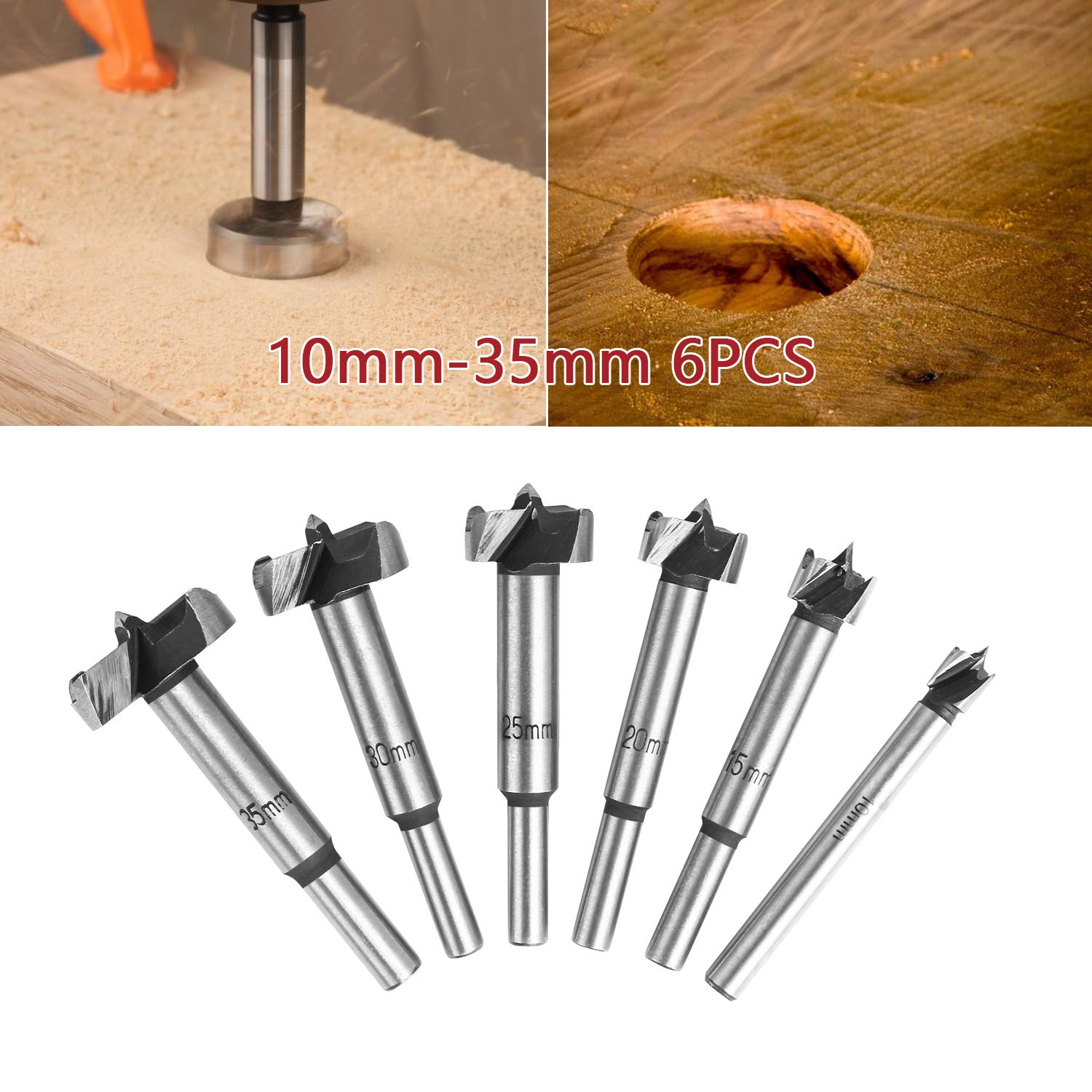 Lot De 5 Mèches Forestières (Forstner) 15-35mm - Pour Perçage Bois Précis, Avec Boîte De Rangement - 9