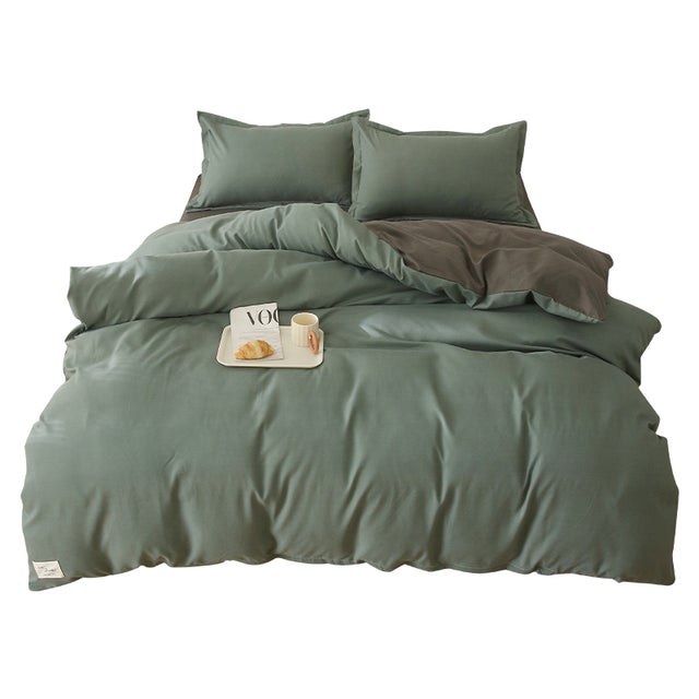 Ensemble de 4 pièces pour un lit de 2 m - [housse de couette adaptée à un noyau de couette de 200 x 230 cm]