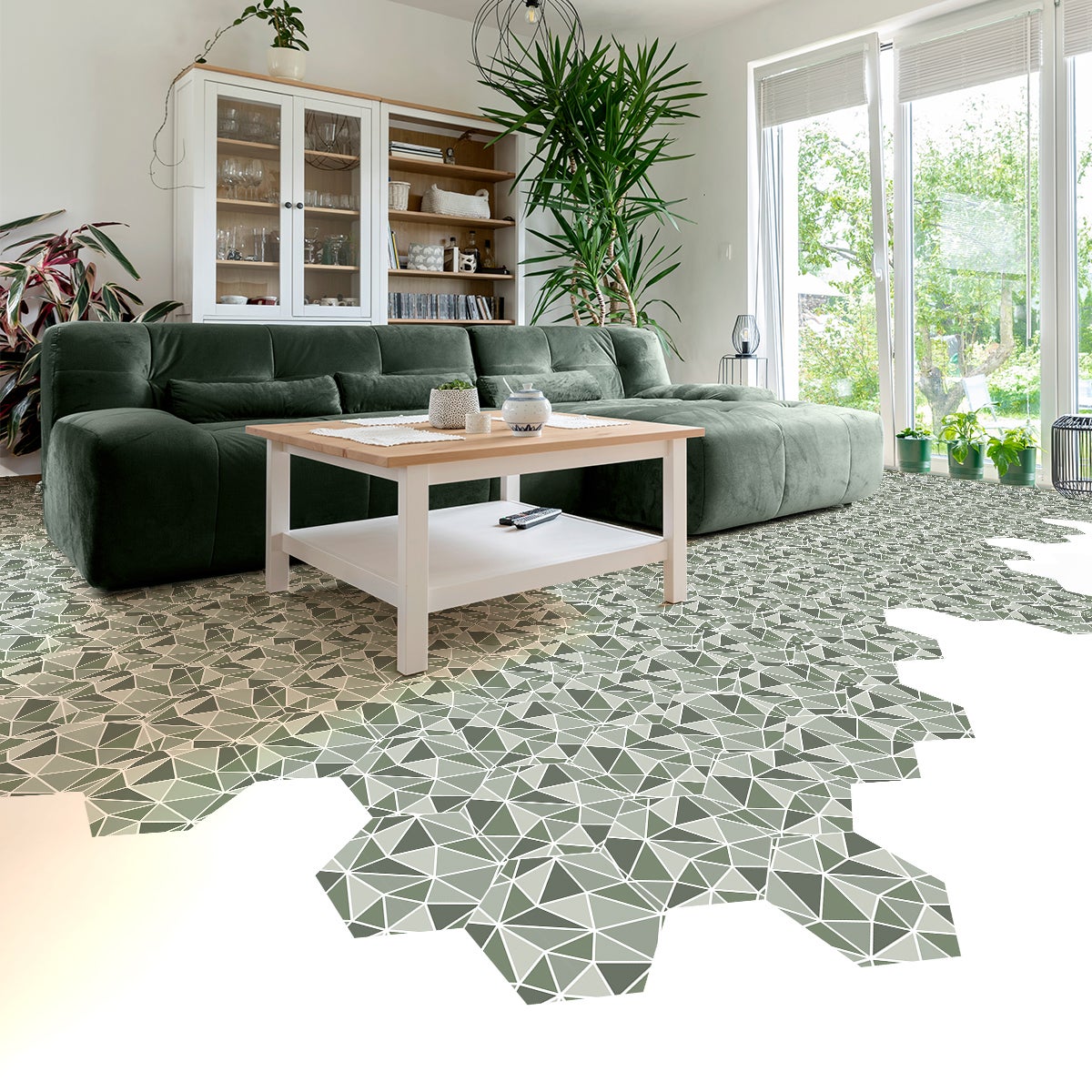 Vinilo piso de terrazzo hexágonos pratameno antideslizante - adhesivo pared - sticker revestimiento - 1 adhesivo 40x90cm-10stickershexagones20x18cm