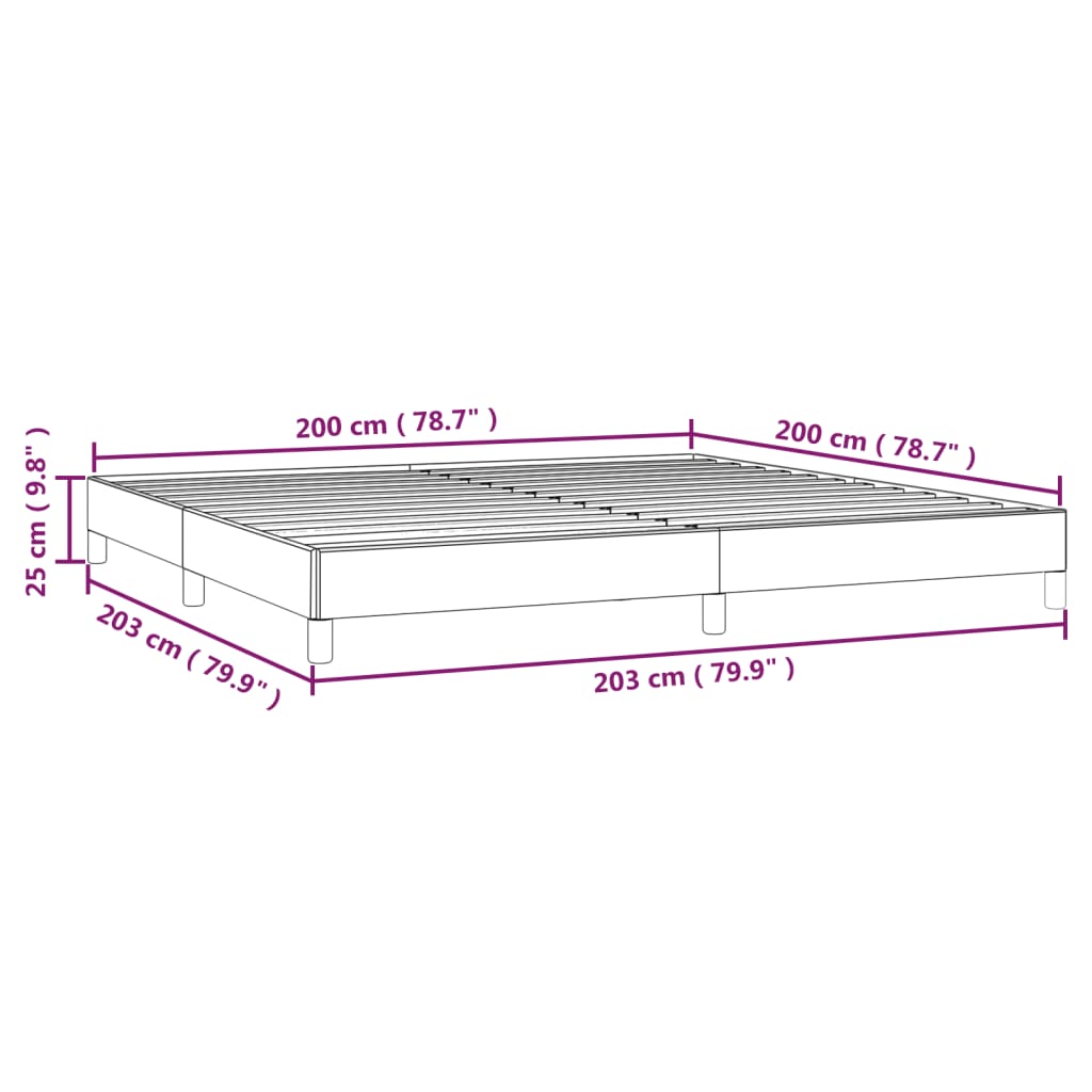 Cadre de lit sans matelas gris foncé 200 x 200 cm tissu - 9