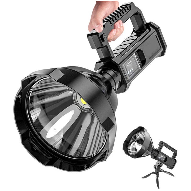 Wysokiej mocy latarka LED, mocna latarka wędkarska, wodoodporna, ładowana przez USB, reflektor, lampa kempingowa 1 szt.