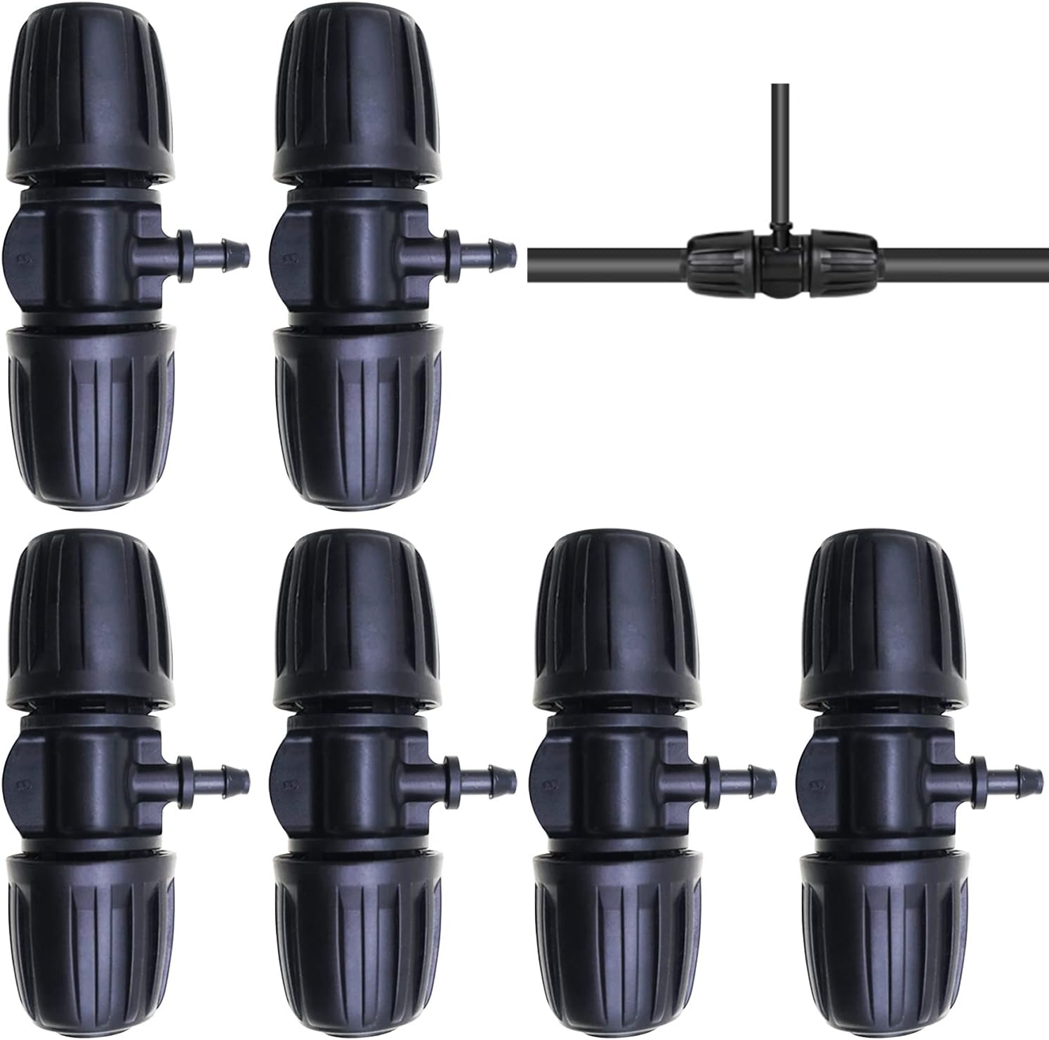 szt. złączy trójnikowych z kolcami do nawadniania kropelkowego, złączka do nawadniania 1/2 cala, trójnik redukcyjny z kolcami i blokadą