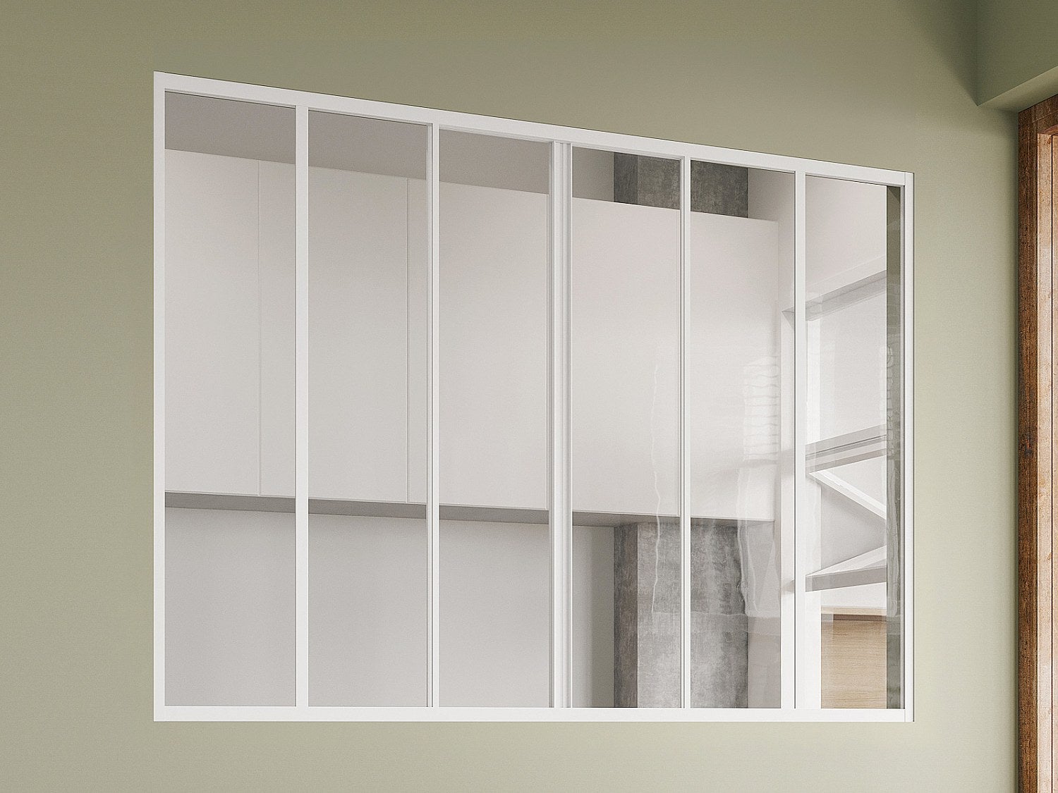 Cristalera corredera de aluminio blanco lacado 180x130 cm - ravena