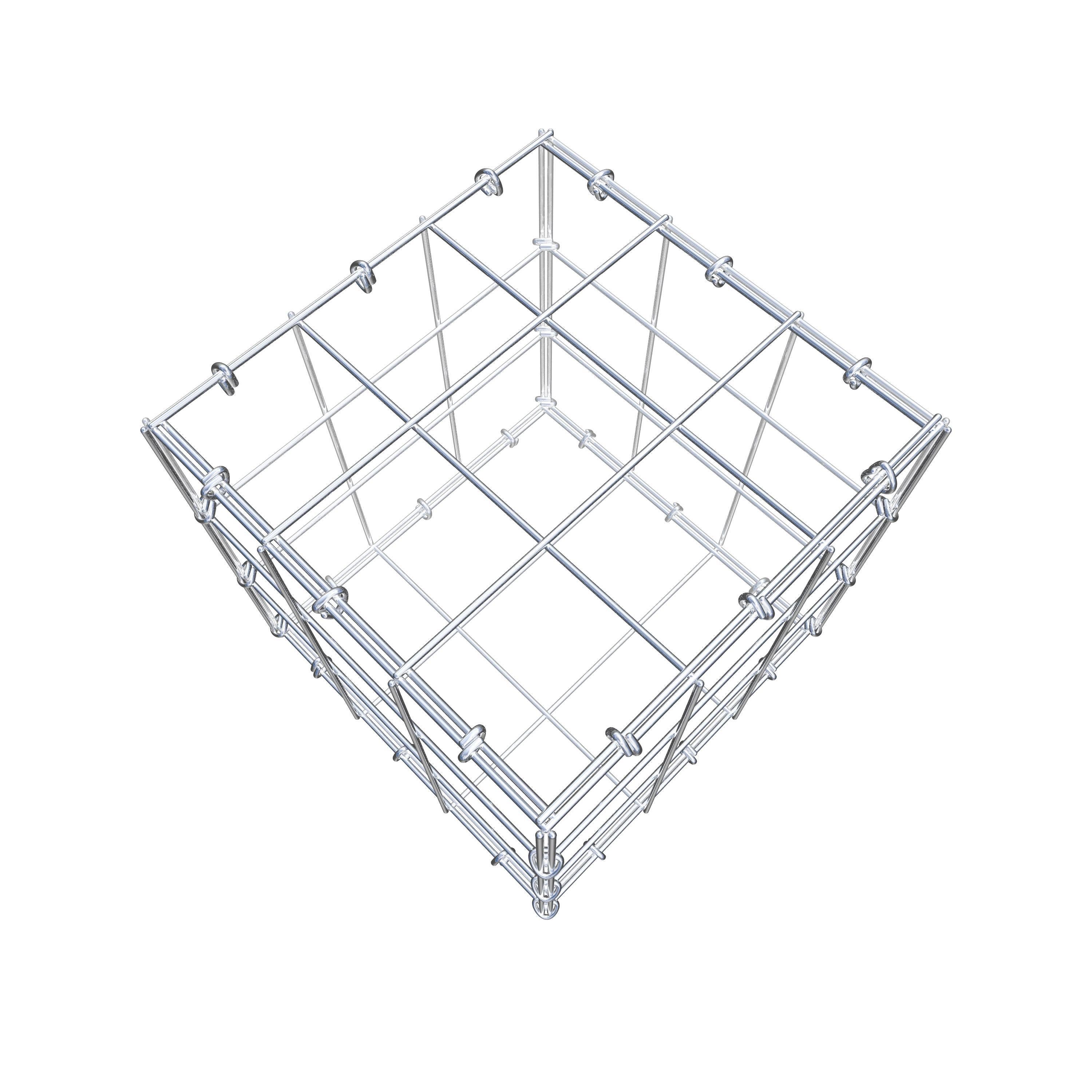 Gavión de acero galvanizado 30x30x30cm (LxAxP), malla 10 x 10cm, Anillo en C, jaula metálica para muro o jardín - 6