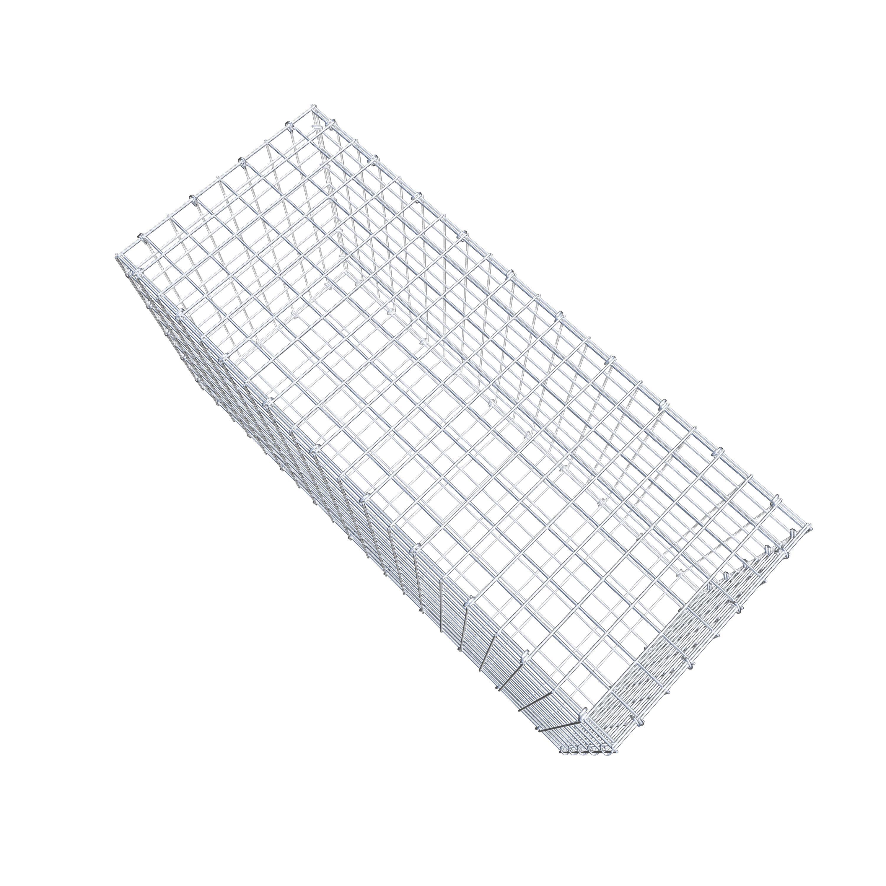 Gavión de acero galvanizado 100x50x40cm (LxAxP), malla 5 x 5cm, Anillo en C, jaula metálica para muro o jardín - 8