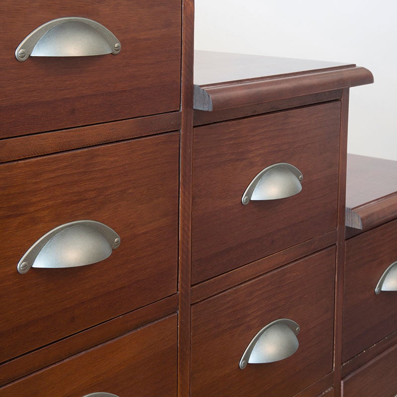 Poignée coquille john - Hauteur : 27 mm - Entraxe : 64 mm - Décor : Chromé mat - Longueur : 104 mm -FOSUN - 2