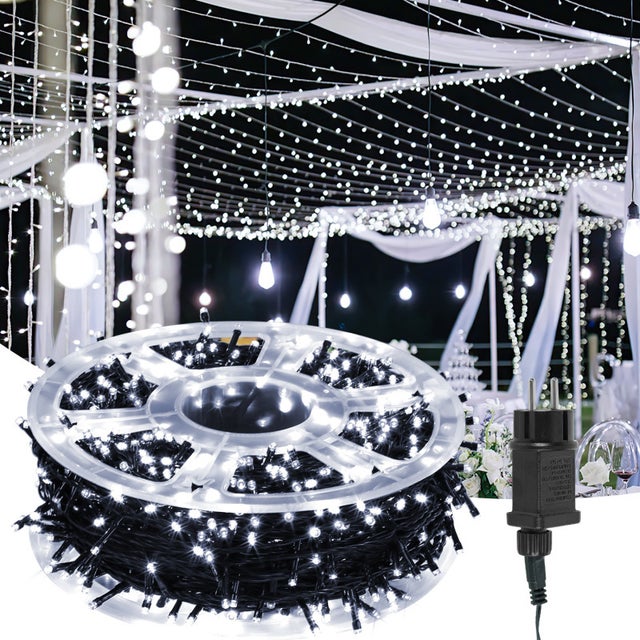 LED Guirlande lumineuse 200m 1000LED Carnaval Mariage Extérieur Jardin Intérieur Éclairage blanc froid