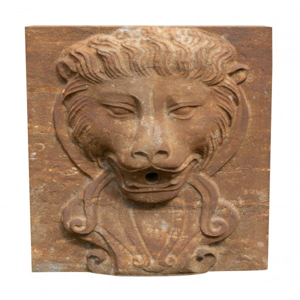 BISCOTTINI Fronton pour Fontaine en Pierre - Fontaine de Jardin - Décorations Extérieures - Décoration de Jardin 40x20x40 cm - Fontaine Murale - 5