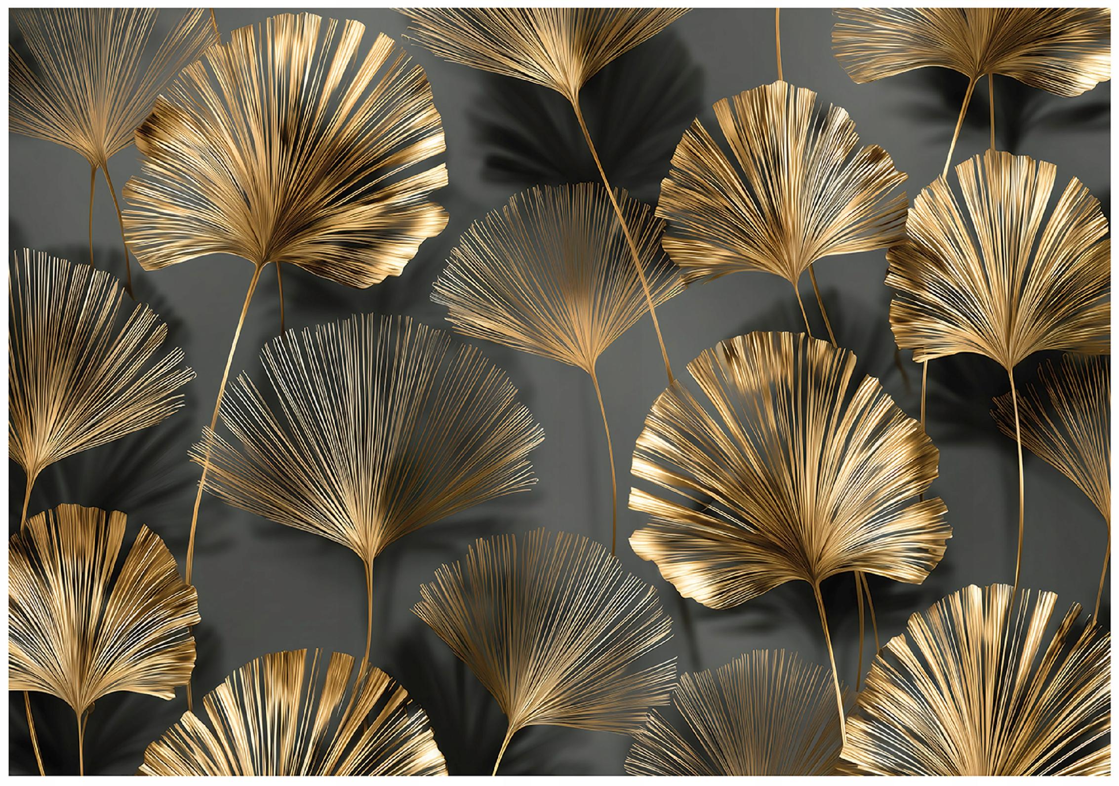 Fototapeta Liście 3D Abstrakcja 350x250 cm Tapeta Do Sypialni Salonu Kuchni Na Flizelinie