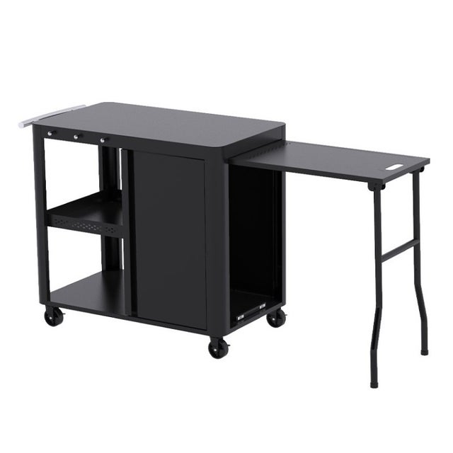 Desserte pour plancha Evolution - BRASERO - desserte extérieur - Rangements, Porte, crochets - Plateau 85x50 cm - Extension, Noir