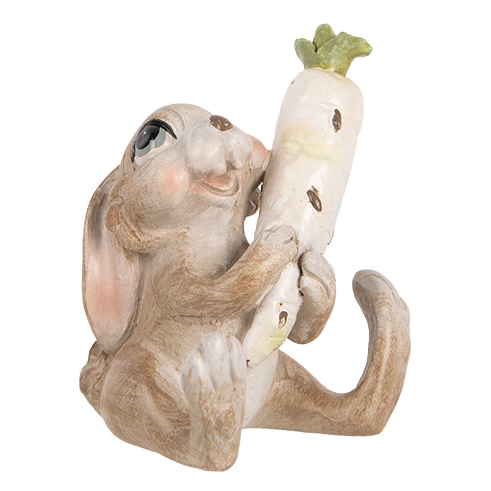 Figurine Lapine Champêtre Clayre & Eef – Polyrésine Pastel, 13 Cm (Décoration)
