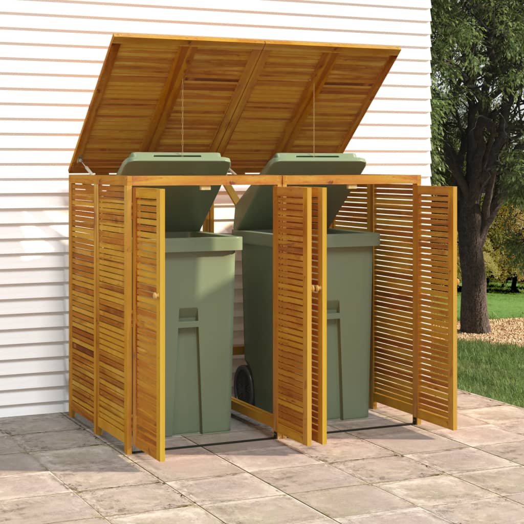 Monstershop Cache Poubelle Double en Bois - Abris de jardin - Rue du Commerce