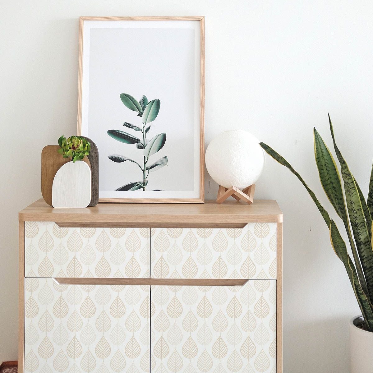 Papel de parede adesivo folhas areia em vinil lavável e removível - 1 rolo 50x300 cm - Decochic - 2