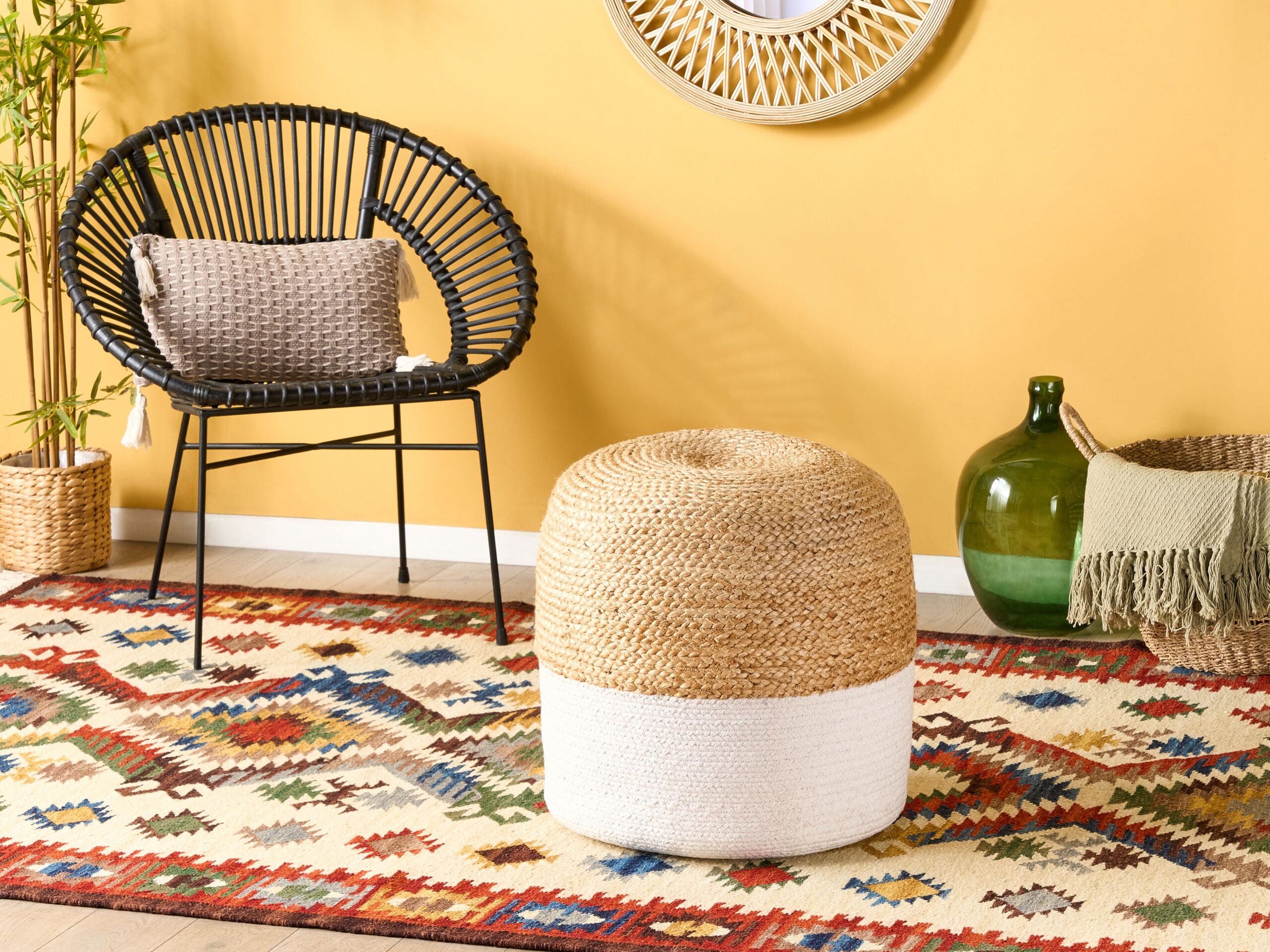 Pouf DALAMA Jute Blanc - 2