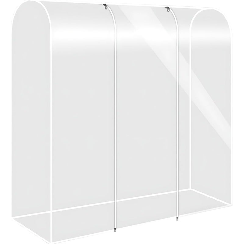 Pokrowiec ochronny na wieszak na ubrania, przezroczysty, pyłoszczelny, z zamkiem błyskawicznym, 120×50×150 cm, odporny na warunki atmosferyczne