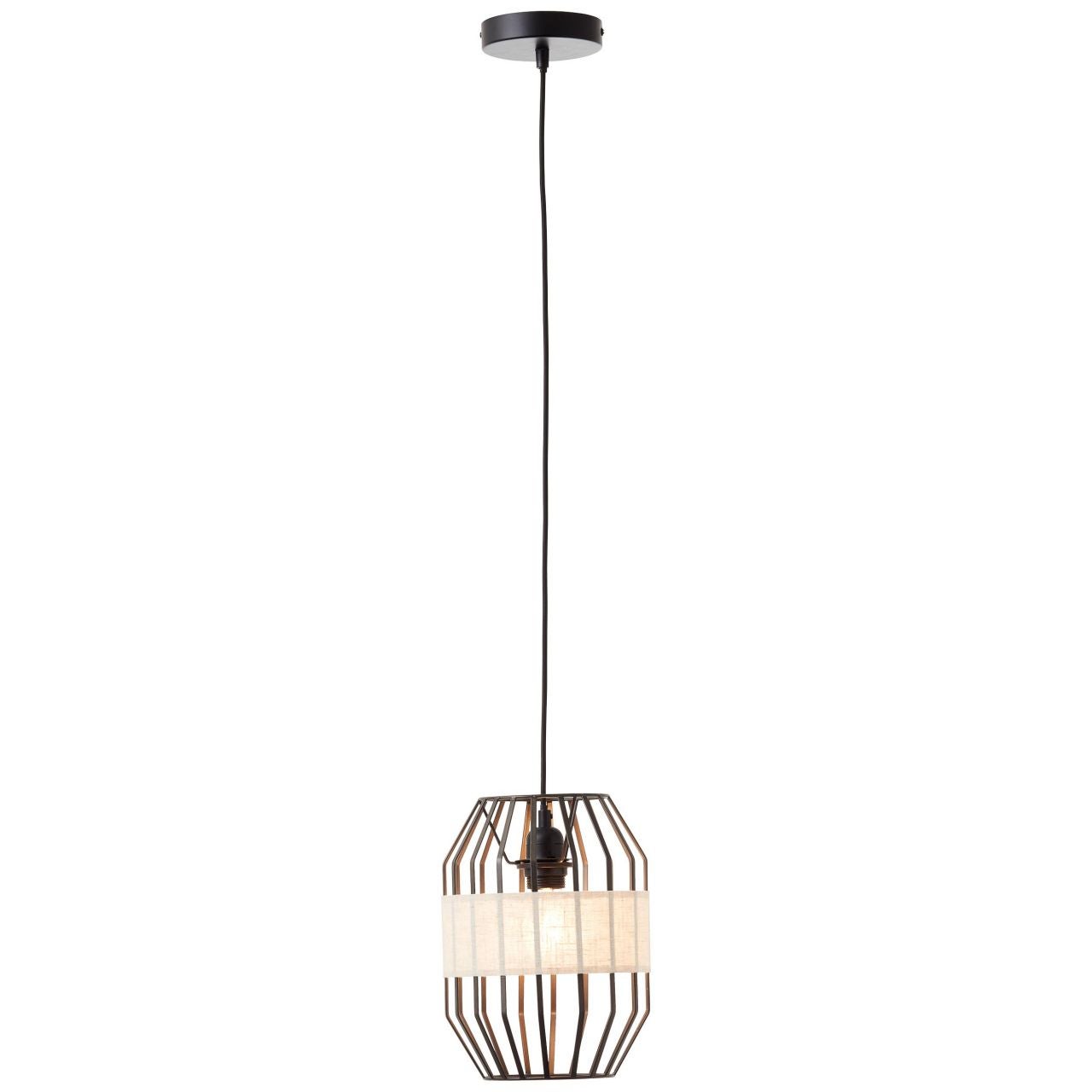 Brilliant lampa ścienna Marty LED 1 lampa piaskowa czarny metal/czarny bambus 1x GU10, 10 W, żarówka LED w zestawie i wymienna