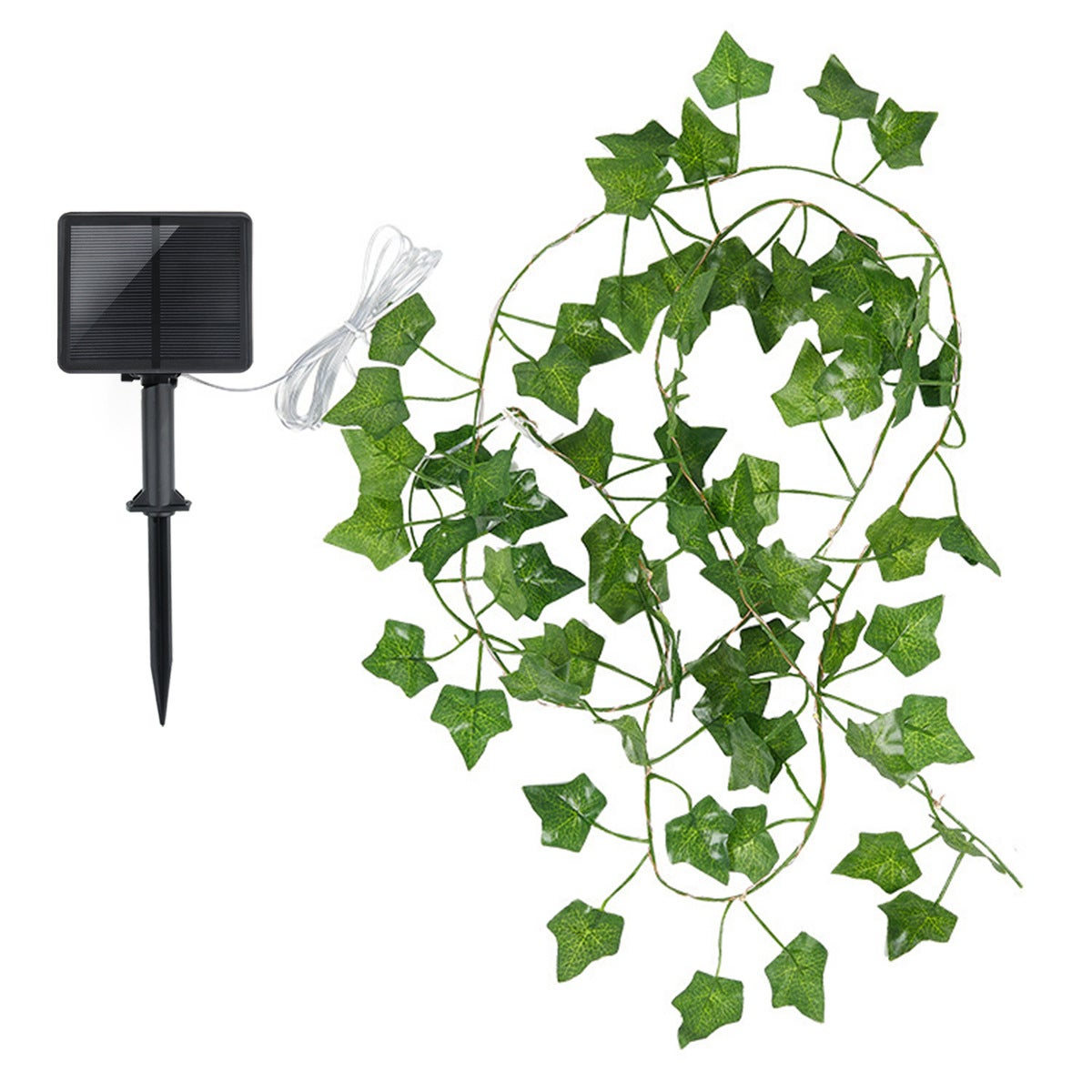 Lampki solarne do użytku zewnętrznego, sztuczne lampki solarne z bluszczem, wodoodporne oświetlenie ogrodowe, 100 diod LED, 8 trybów