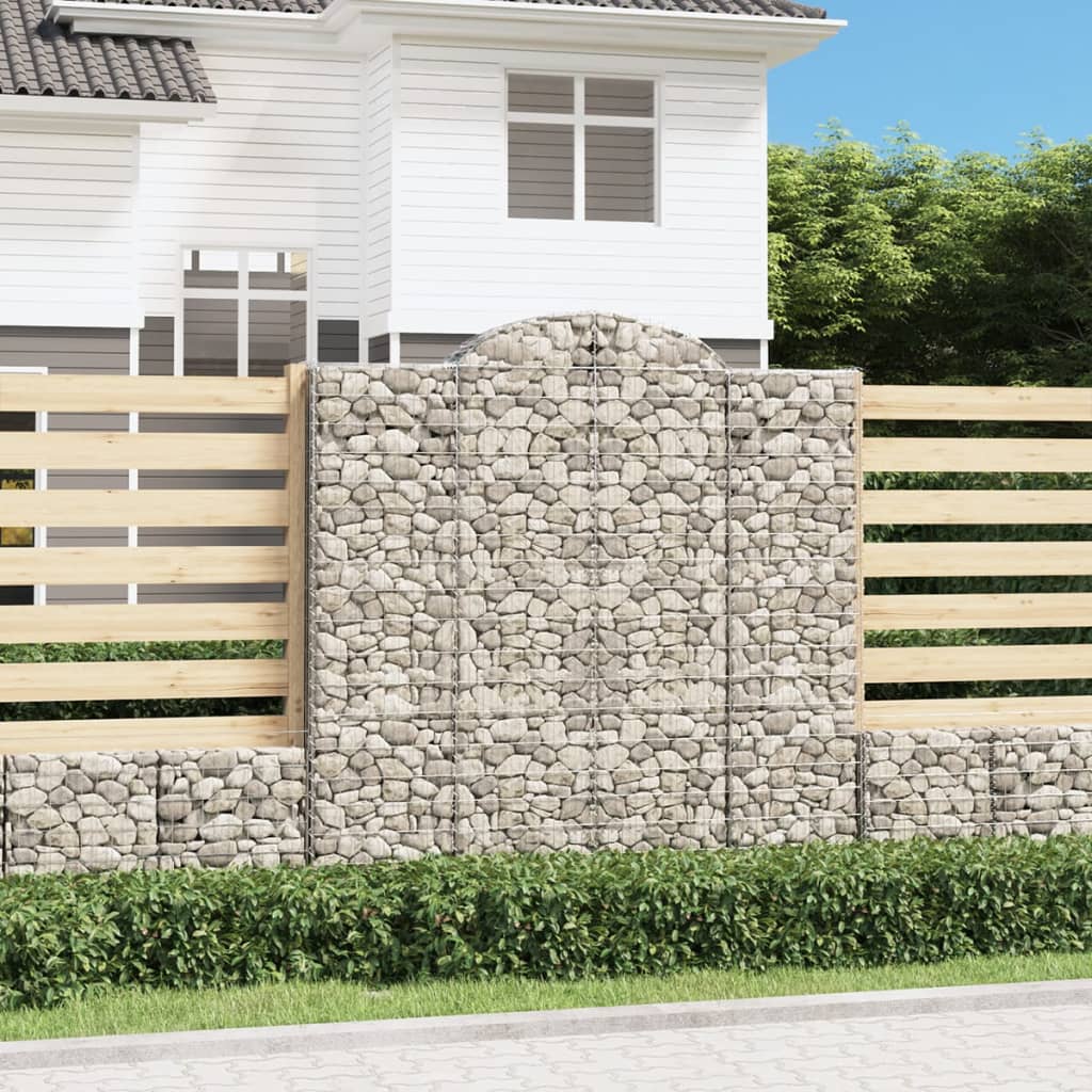 Cestas de gaviones 2 uds forma de arco hierro 200x30x200/220 cm vidaxl