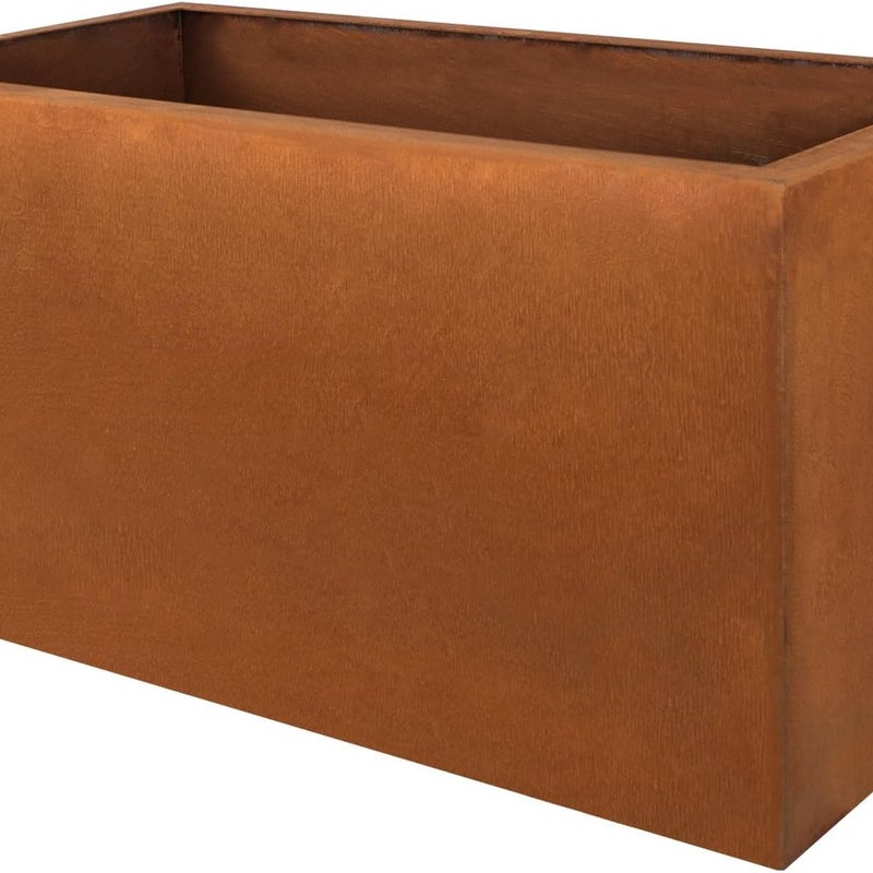 Designerska doniczka Köhko® ze stali Corten Viva 100 x 45 x 37 cm | Doniczka o wyglądzie stali nierdzewnej