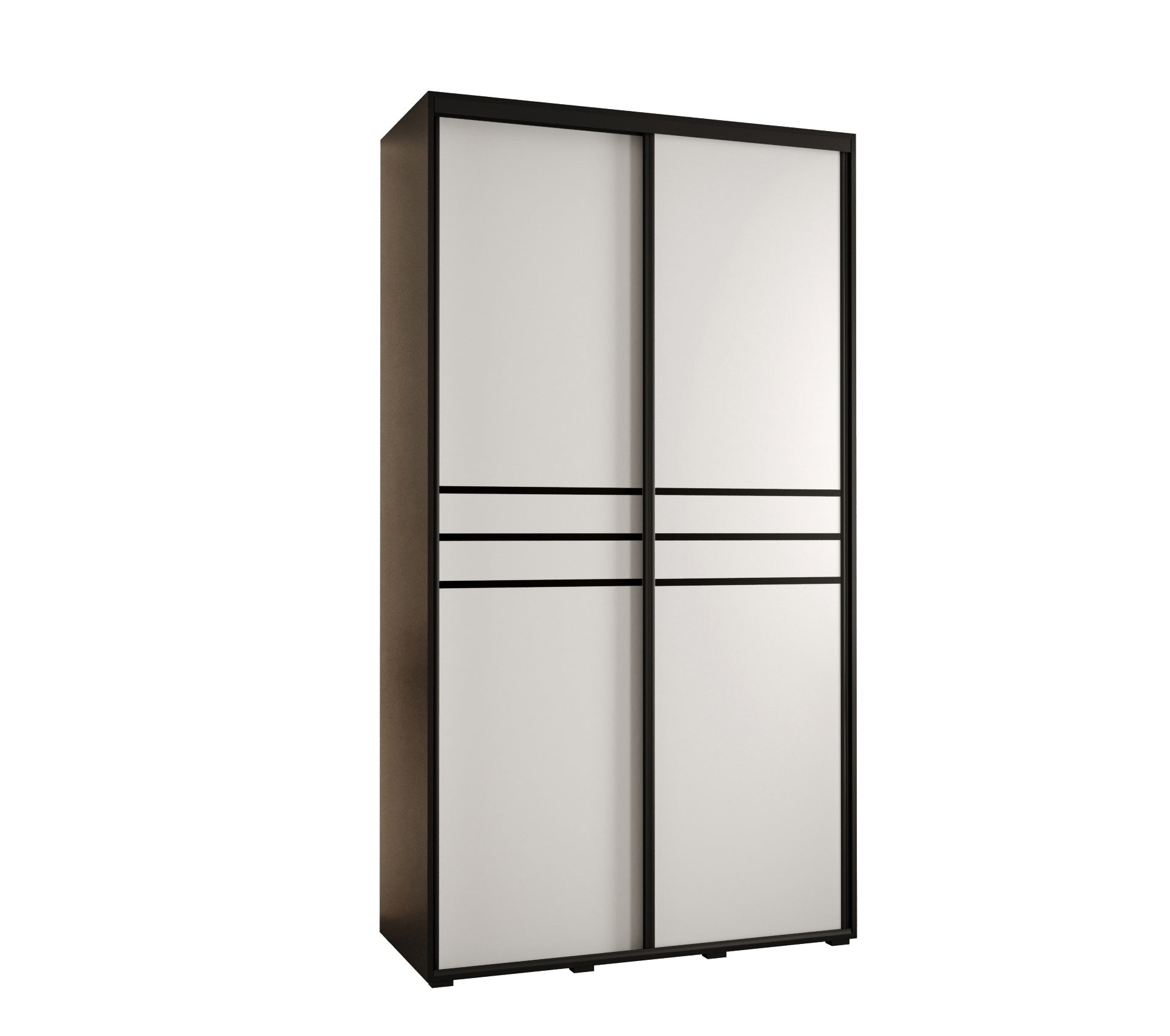 Szafa przesuwna wysoka Davos 10 130 x 45 x 235,2 cm czarny + biały + u. czarny - Abiks Meble