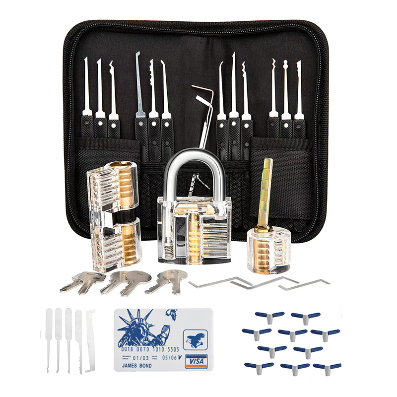 Kit Scasso Serrature Per Principianti - Set 5 Pezzi In Acciaio A Forma Di Carta Di Credito - Foto 5