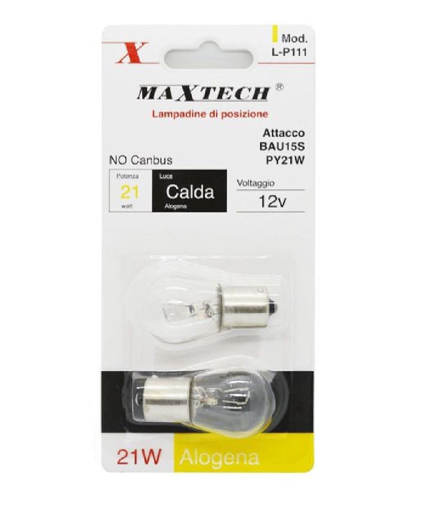 Trade Shop - Lampadine Posizione Auto Bau15s / Py21w 12v Luce Calda Alogena No Canbus L-p111 - - 3