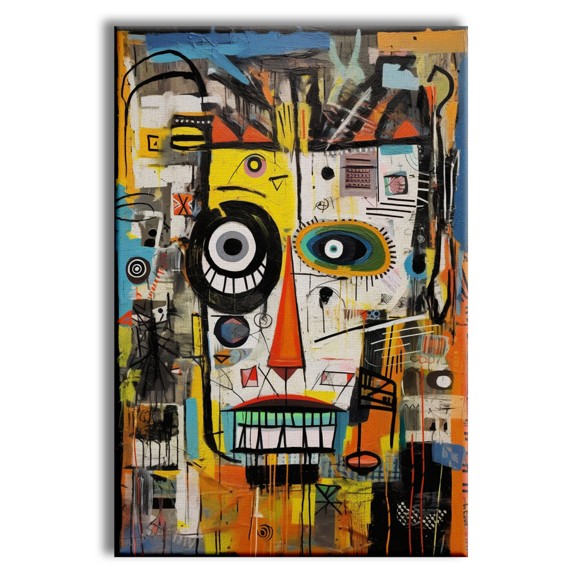 Aku aku - cuadro lienzo contemporáneo en bastidor de madera de 140x100 cm