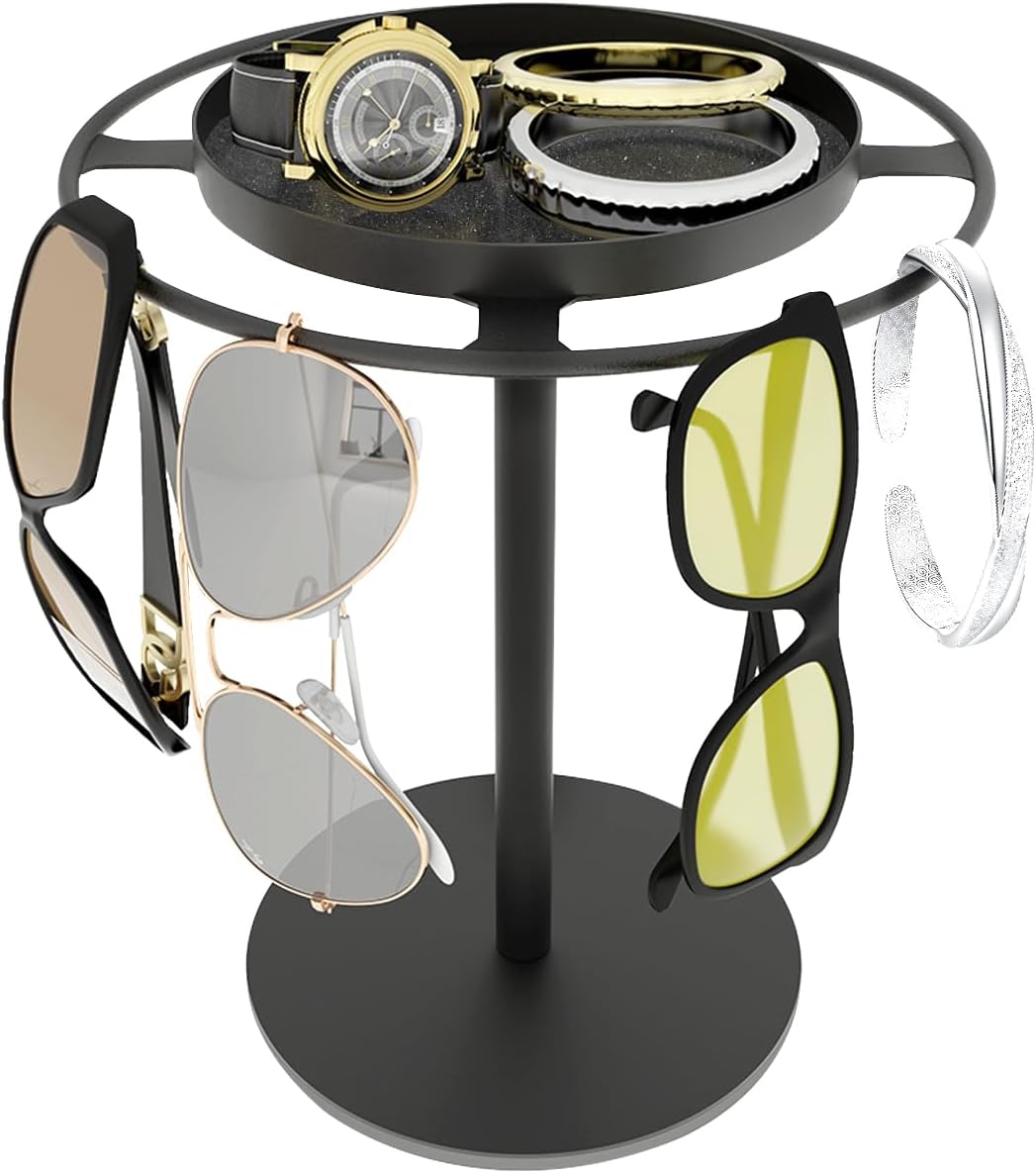 Supporto per collana e gioielli, in metallo, girevole, con 23 ganci per appendere collane, orecchini, bracciali, anelli, orologi (#2-Oro