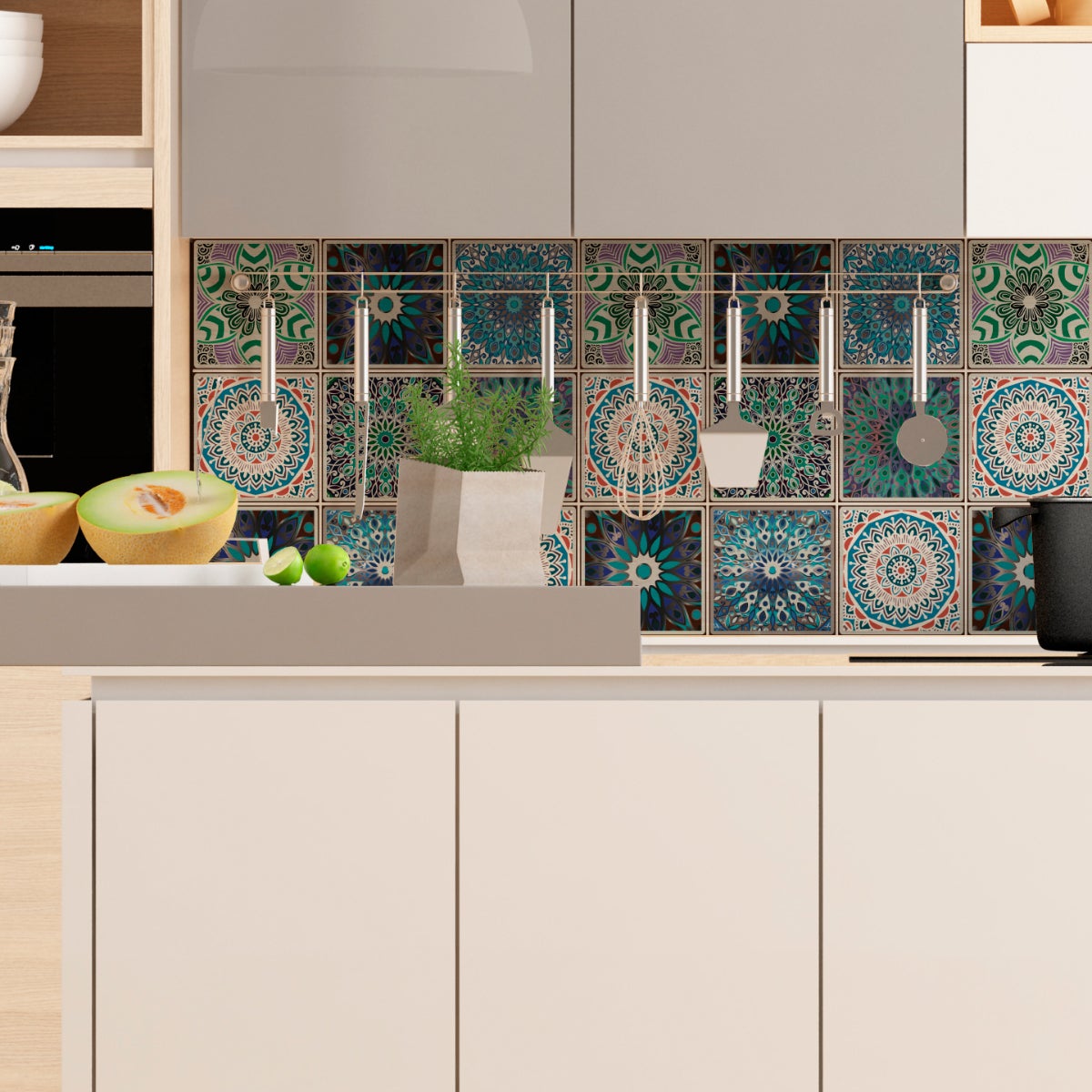 9 adesivi piastrelle boemo Coatzin - Sticker adesivo - adesivi murali - 9stickers10x10cm - 3