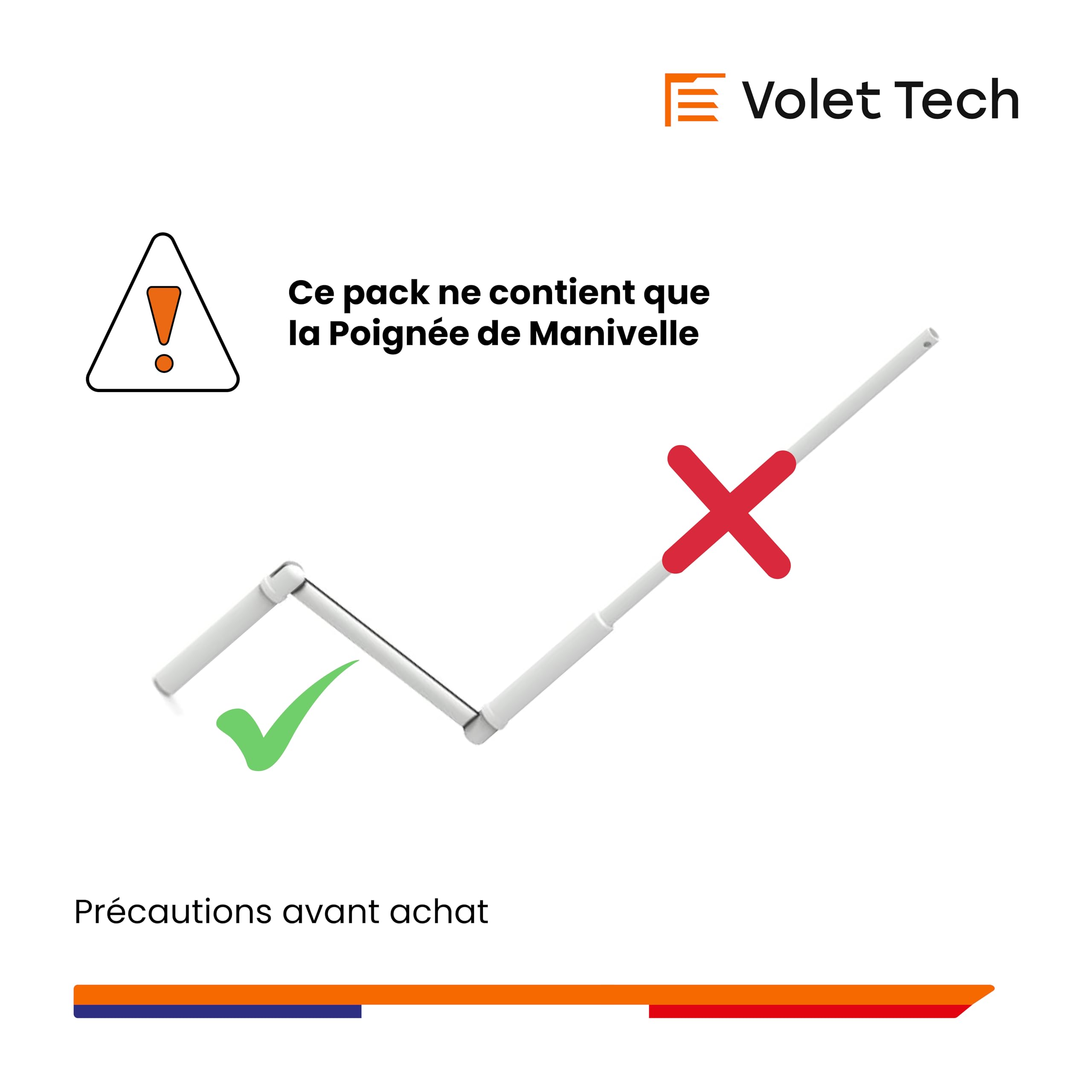 Poignée de Manivelle Blanche de ∅12mm pour Volet Roulant ou Store | Goupille Incluse - 6
