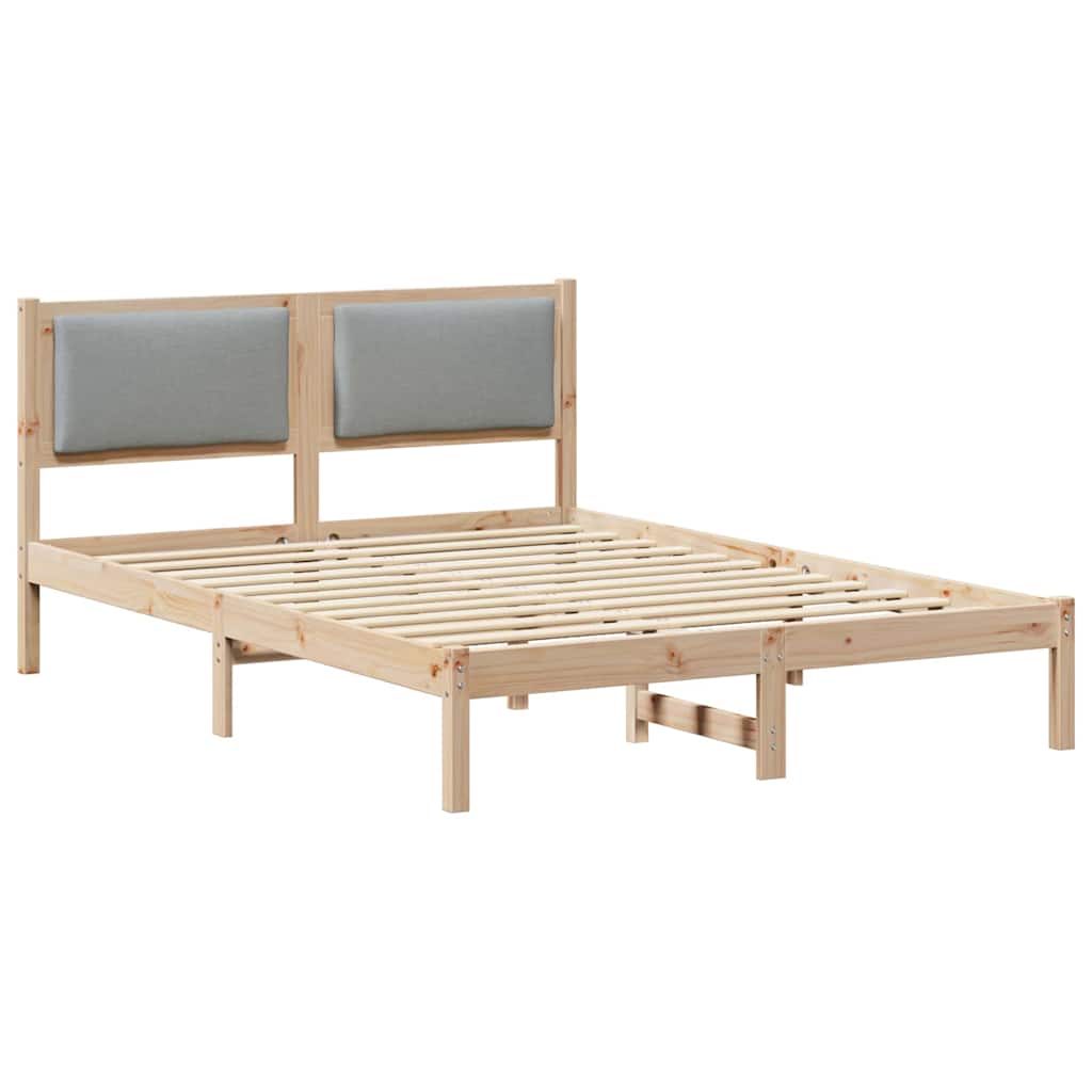 Cadre de lit gris clair 140 x 200 cm pin massif - 2