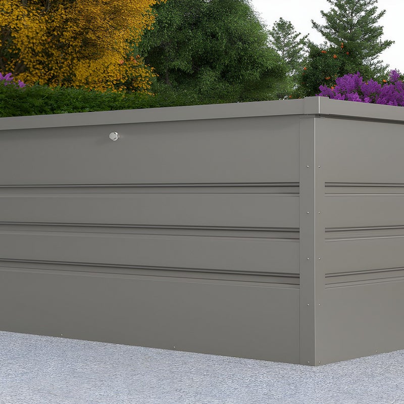 Skrzynia ogrodowa z szarej stali galwanizowanej TOMASO - pojemność 400 l