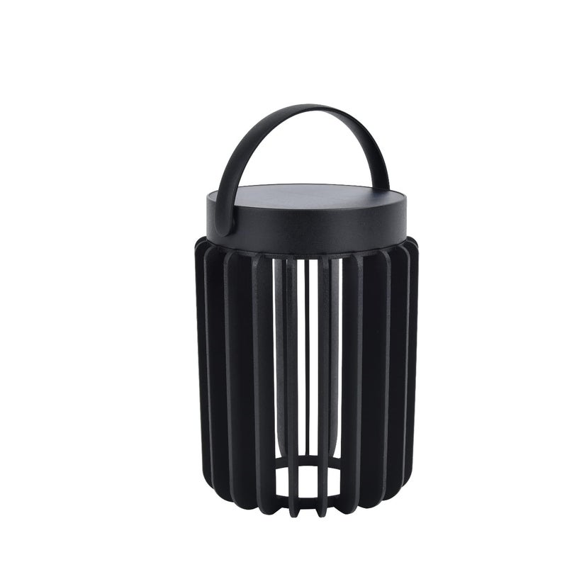 Lutec KOZY H18,5cm matowoczarna lampa robocza LED z poliwęglanu zasilana energią słoneczną