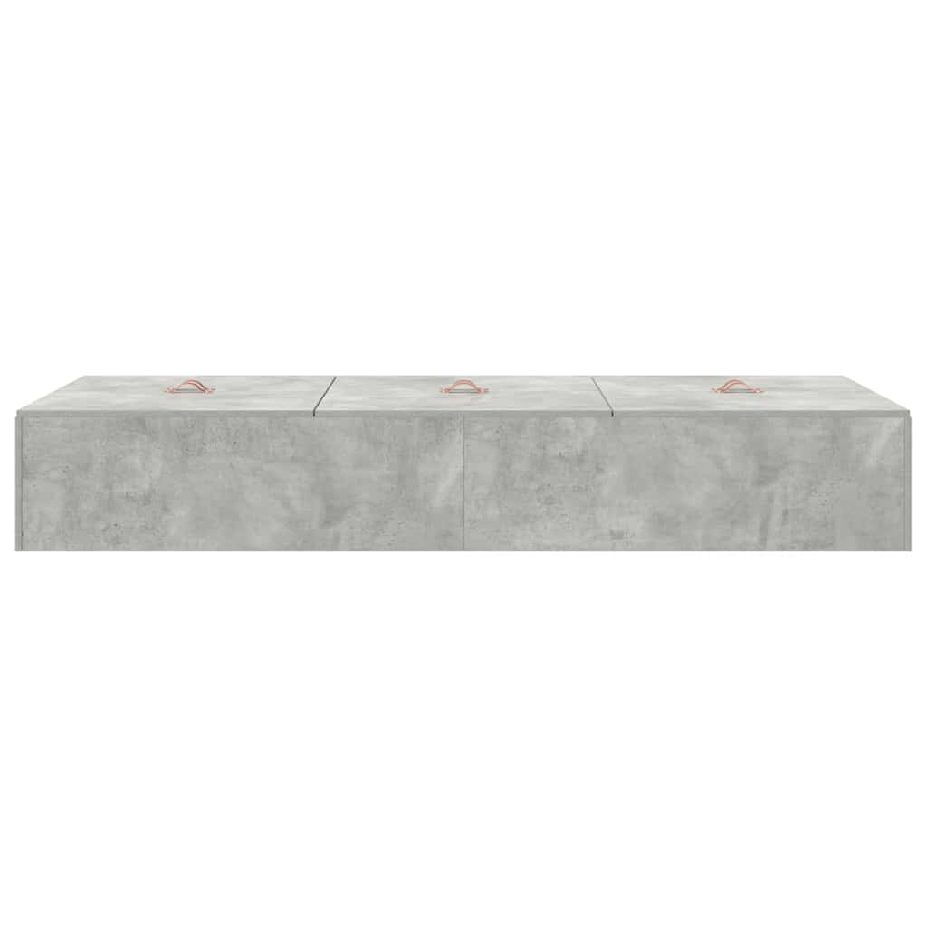 Cadre de lit avec rangement, gris béton, pour la chambre, 90 × 200 cm - 7